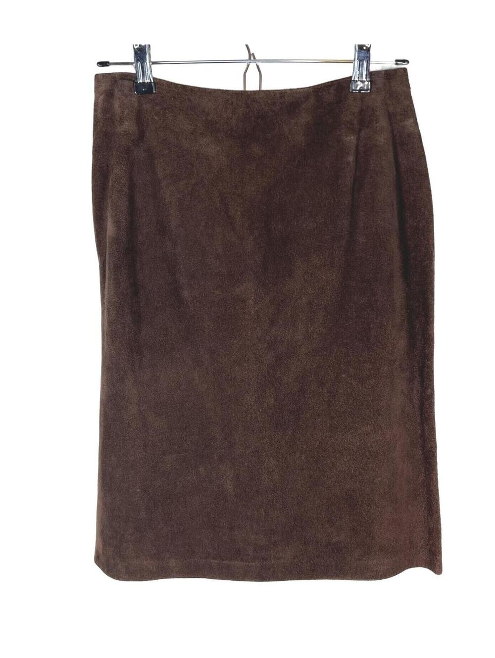 Gap NWT Brown Real Suede Leather Midi Skirt Whimsigoth Dark Academia Grunge 0